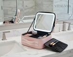 Organizador de Maquillaje con Espejo LED Portátil